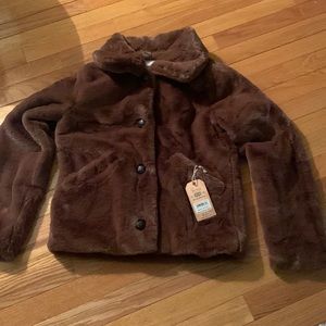 Fat Face Brown Soft plush jacket